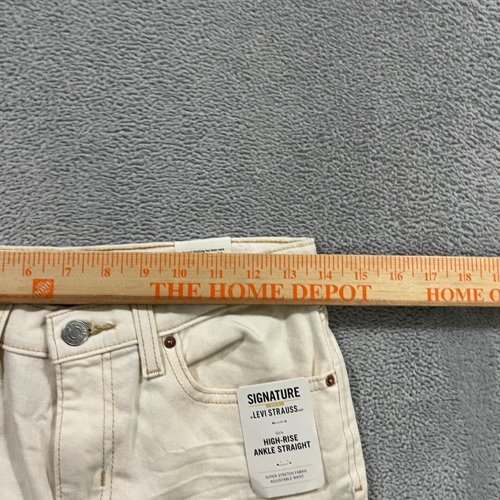 Signature by Levi Strauss Girls 16 Jeans High Rise Ankle Straight Distressed Y2K - Picture 10 of 12
